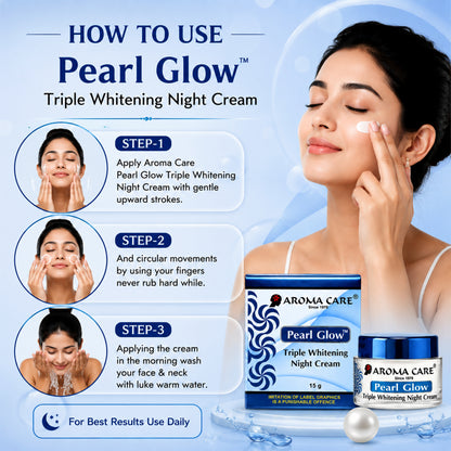 Pearl Glow Triple whitening Night Cream for Skin 15 gm