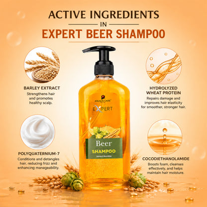 Beer Shampoo for Stronger, Shinier & Healthier Hair – Protein-Rich Formula