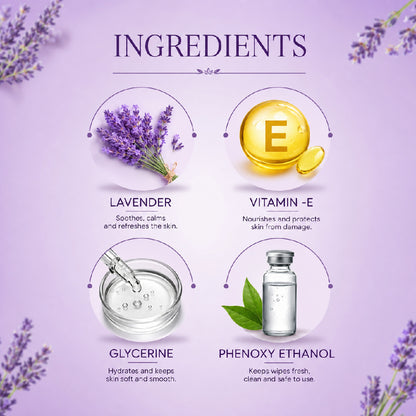 Luxury Lavender Refresh Wipes, 25 Wipes, Pack of (2)