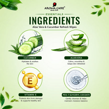 Aloe Vera & Cucumber Refresh Wipes, 25 Wipes, Pack Of (2)