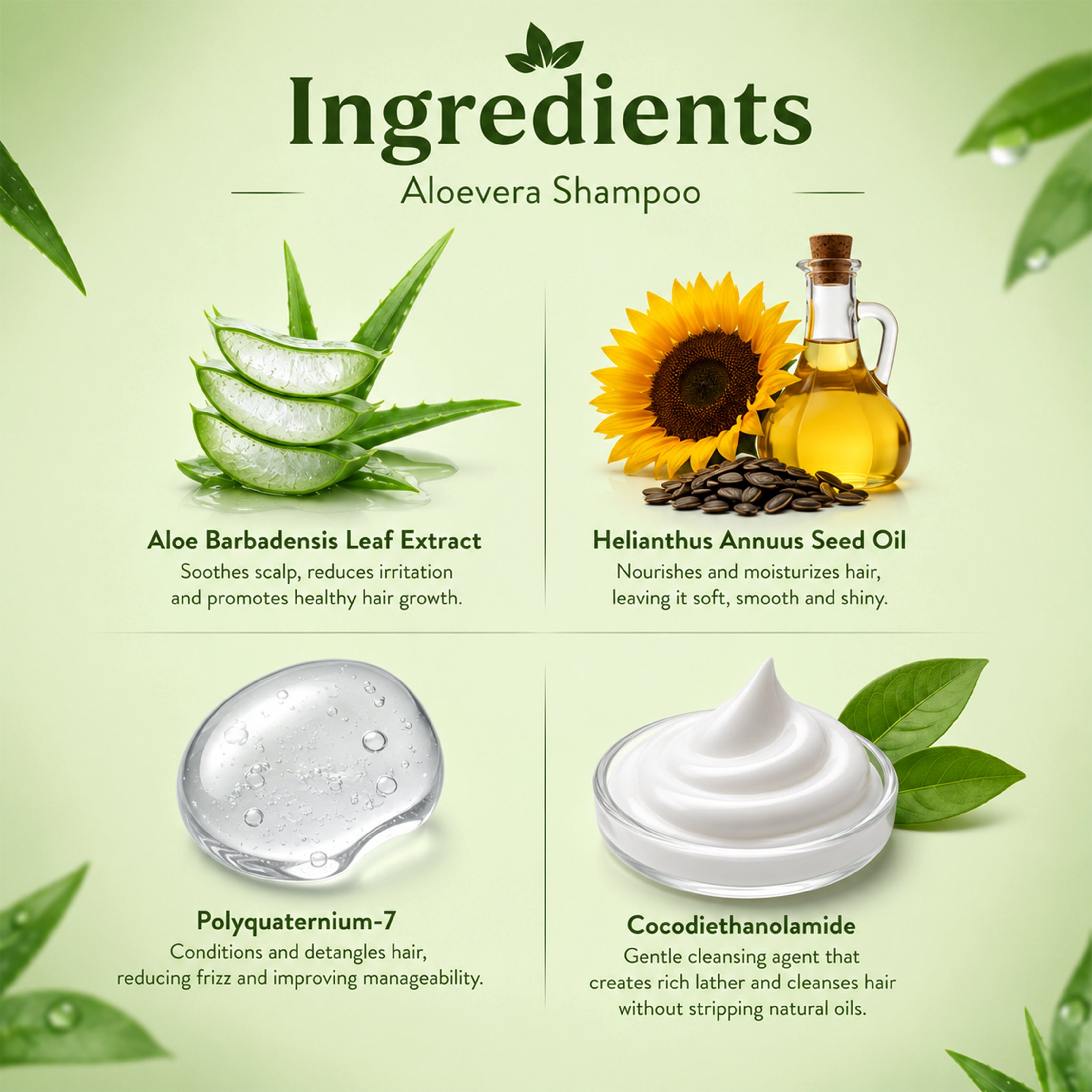 Aloe Vera Shampoo for Hair Fall Control, Frizz Reduction & Nourished Hair