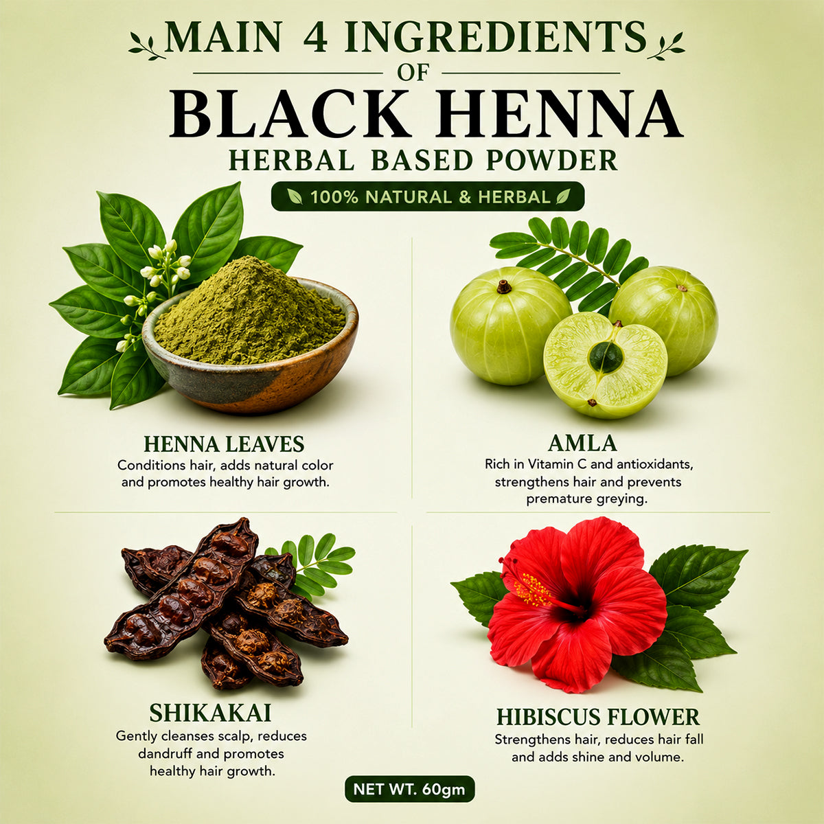 Black Henna Herbal Based Powder 60gm