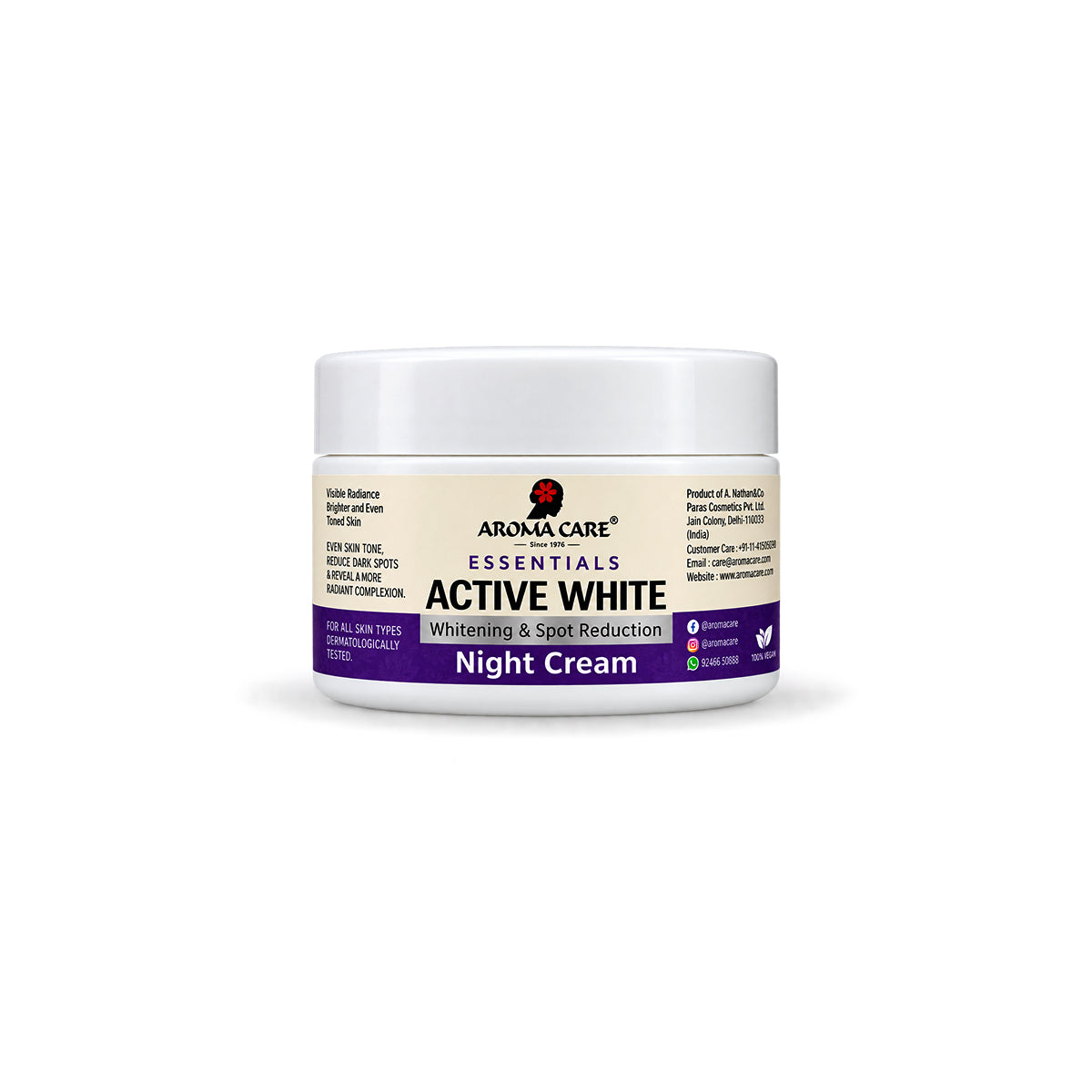Active White Whitening & Spot Reduction Night Cream with Natural Ingredients