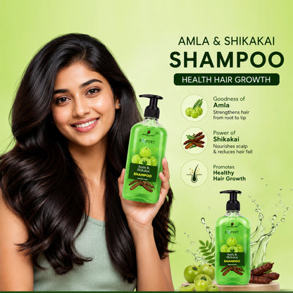 Amla & Shikakai Shampoo – Ayurvedic Hair Fall Control & Strengthening Shampoo