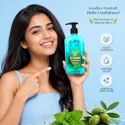 Anti-Dandruff Shampoo with Cooling Menthol, Neem & Tulsi for Flake-Free Scalp