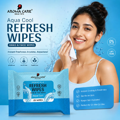 Aqua Cool Refresh Wipes, 25 wipes, Pack of (2)