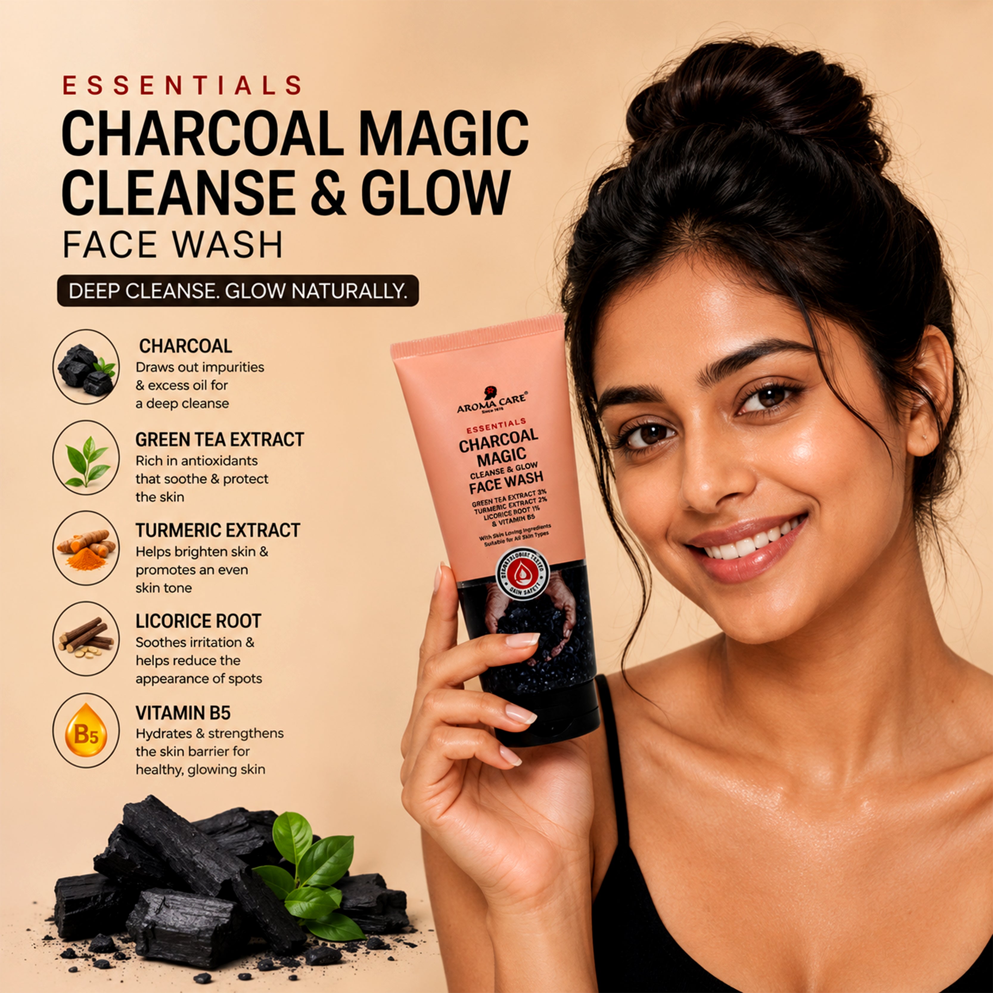 Charcoal Magic Cleanse & Glow Face Wash 50ml
