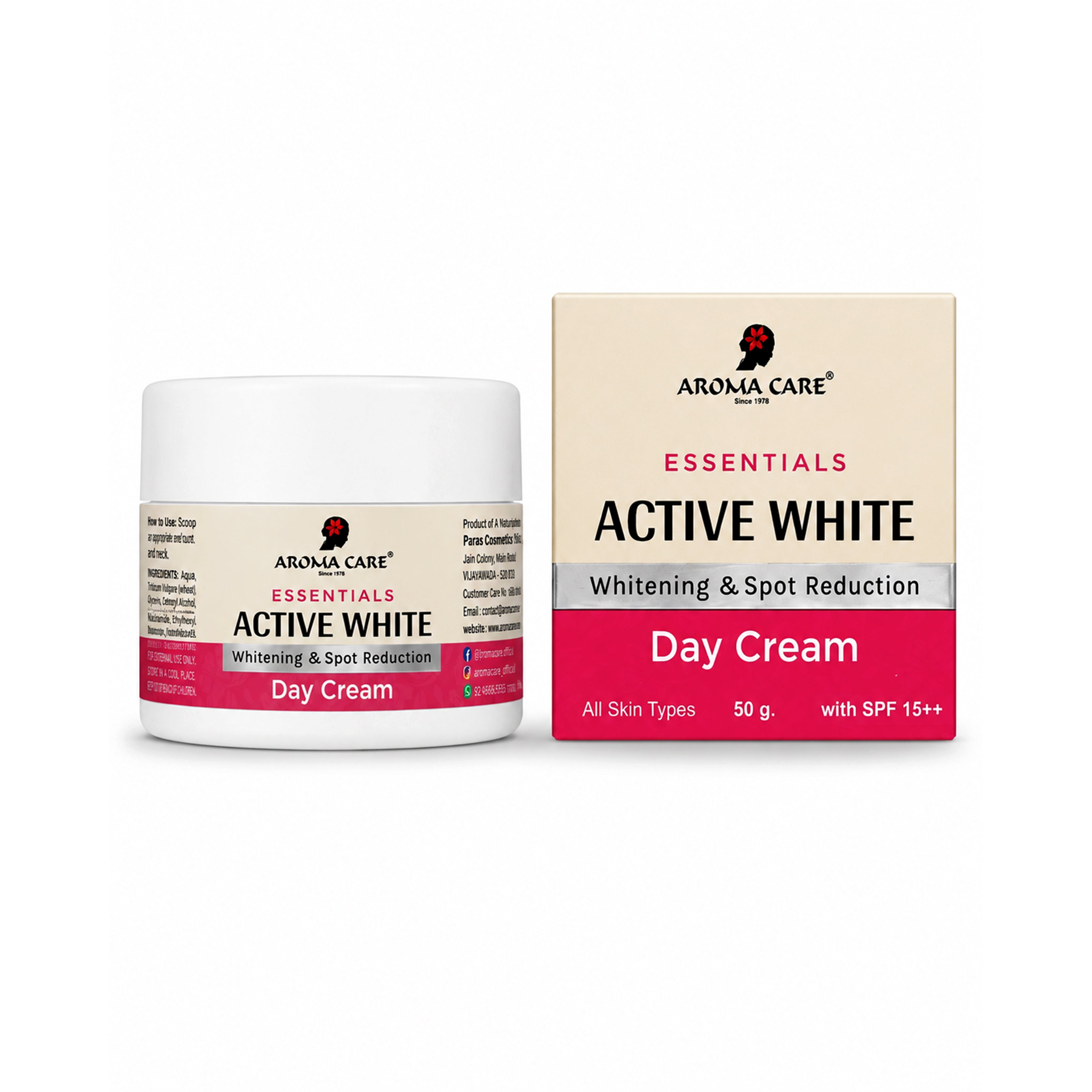 Active White Whitening & Spot Reduction Day Cream with Natural Ingredients
